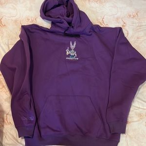 Brand New Primitive Dragon Ball Super Beerus Hoodie size Large Purple